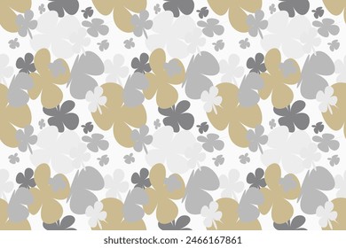 Floral Seamless Pattern, Liberty Ditsy Print With Gently Tiny Flowers. Cute Botanical Design, Pretty Ornament: Hand Drawn Plants, Simple Small Flowers, Tiny on a Light  Background. Vector.