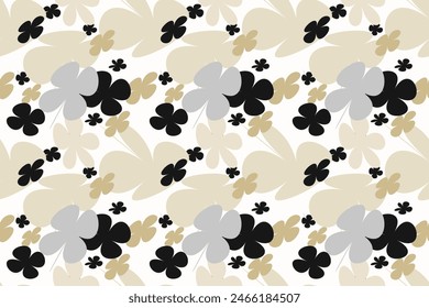 Floral Seamless Pattern, Liberty Ditsy Print With Gently Tiny Flowers. Cute Botanical Design, Pretty Ornament: Hand Drawn Plants, Simple Small Flowers, Tiny on a Light  Background. Vector.