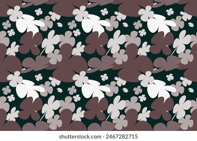 Floral Seamless Pattern, Liberty Ditsy Print With Gently Tiny Flowers. Cute Botanical Design, Pretty Ornament: Hand Drawn Plants, Simple Small Flowers, Tiny on a Light  Background. Vector.