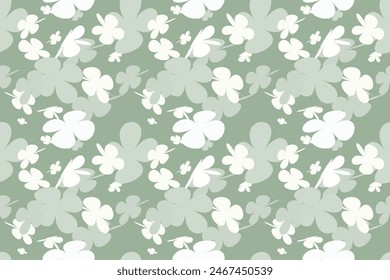 Floral Seamless Pattern, Liberty Ditsy Print With Gently Tiny Flowers. Cute Botanical Design, Pretty Ornament: Hand Drawn Plants, Simple Small Flowers, Tiny on a Light  Background. Vector.