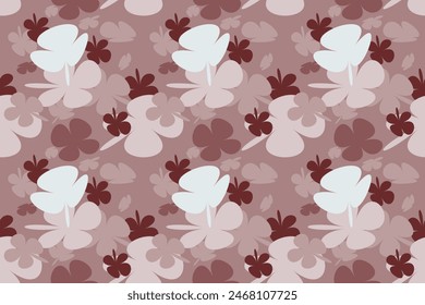 Floral Seamless Pattern, Liberty Ditsy Print With Gently Tiny Flowers. Cute Botanical Design, Pretty Ornament: Hand Drawn Plants, Simple Small Flowers, Tiny on a Light  Background. Vector.