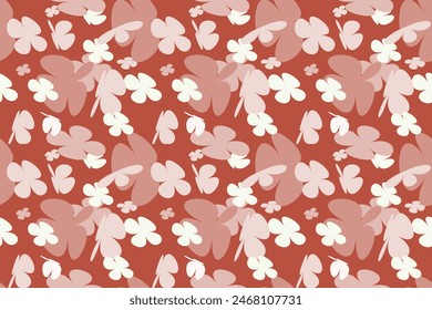 Floral Seamless Pattern, Liberty Ditsy Print With Gently Tiny Flowers. Cute Botanical Design, Pretty Ornament: Hand Drawn Plants, Simple Small Flowers, Tiny on a Light  Background. Vector.