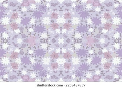 Floral seamless pattern light purple tone background. Abstract graphic line modern elegant minimal vintage retro style. Design for fabric texture textile print art background wallpaper tile backdrop.