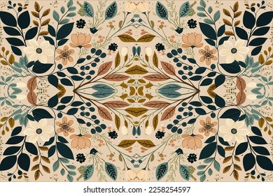 Floral seamless pattern light tone background. Abstract graphic line modern elegant minimal vintage retro style. Design for fabric texture textile print art background wallpaper tile backdrop.
