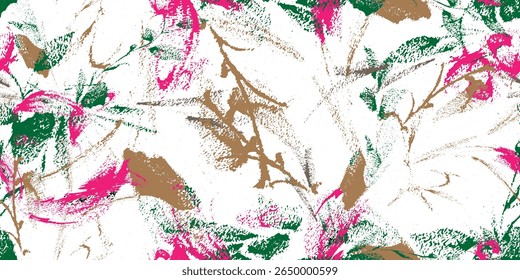 Padrão floral sem emenda. Textura em aquarela líquida. Padrão transparente colorido. Plano de fundo repetível. Abstrato fluxo design de arte contemporânea. Estampas de tecido na moda. Ilustração vetorial