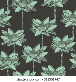 Floral seamless pattern with lotus.