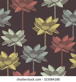 Floral seamless pattern with lotus.