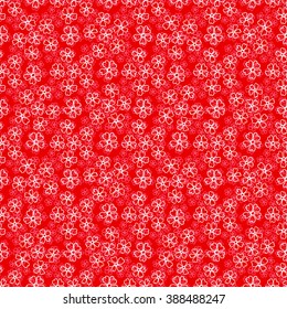 Floral seamless pattern. Lovely daisies on a red background, graphic, hand drawn, vector. For the design and decoration background, wallpaper, packaging, fabrics, textiles.