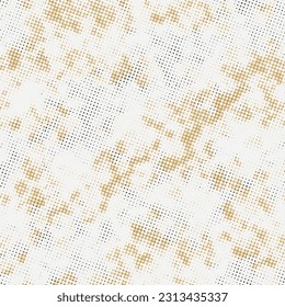 Floral seamless pattern made of blossom meadow daisies. Small flower buds overlaid on grungy dots paint stains texture background. Vibrant winter motif in cartoon style. Botanical print 