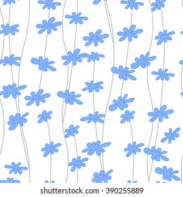 Floral seamless pattern made of blue flowers. Endless texture for romantic  design, decoration,  greeting cards, posters,  invitations, advertisement.