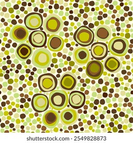 Floral seamless pattern made of dots