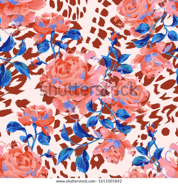 Floral Seamless Pattern Made Gorgeous Large Stock Vector Royalty Free 1611005842