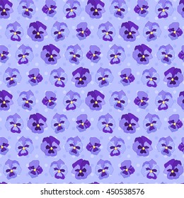 Patrón floral sin costuras hecho de violas silvestres. Textura sin fin para diseño romántico, decoración, tarjetas de felicitación, afiches, invitaciones, publicidad.
