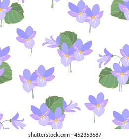 Floral seamless pattern made of wild forest violas. Endless texture for romantic  design, decoration,  greeting cards, posters,  invitations, advertisement.