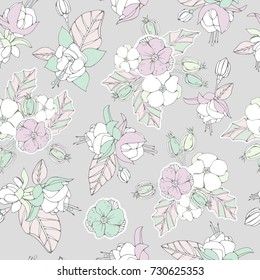 Floral Seamless Pattern Magic Flowers Stock Vector (Royalty Free ...