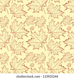 floral seamless pattern with maple leaves