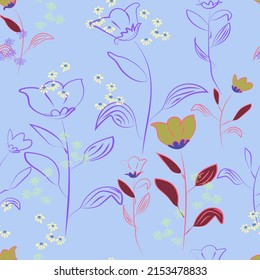 floral sin costuras de flores pradera.ilustración vectorial.alta calidad. para su diseño