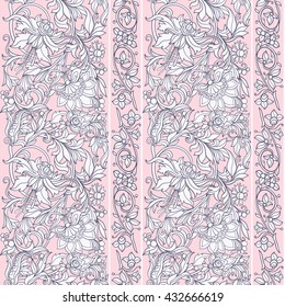 Floral seamless pattern in middle ages style.