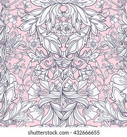 Floral seamless pattern in middle ages style.