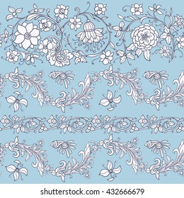 Floral seamless pattern in middle ages style.