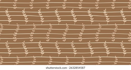 Patrón floral sin fisuras - Adorable patrón de Vector dibujado a mano de plantas en estilo plano.	