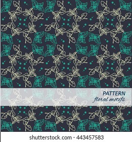 Floral seamless pattern with mint leaves