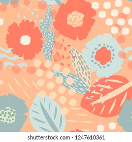Floral seamless pattern. Modern abstract design for paper, cover, fabric, wallpaper and other 