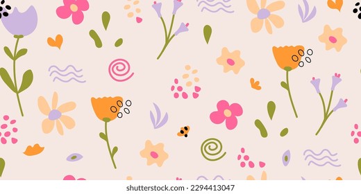 Floral seamless pattern. Modern abstract floral pattern flower vector design for paper, cover, fabric, interior decor and other use