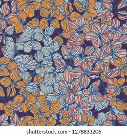 Floral seamless pattern with modern flowers.