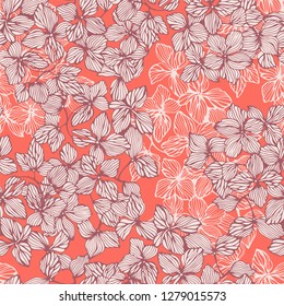 Floral seamless pattern with modern flowers.