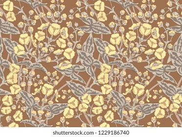 Floral seamless pattern. Modern seamless pattern for interior decoration, wrapping paper, graphic design and textile. Vector illustration. Backgrounds.