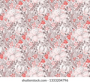 Floral seamless pattern. Modern seamless pattern for interior decoration, wrapping paper, graphic design and textile. Vector illustration. Backgrounds.