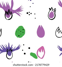 floral seamless pattern in modern floral style. burdock flower. for paper, cover, fabric, interior decor and other users