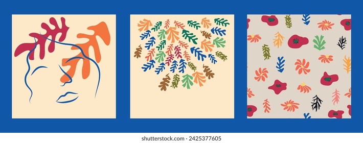 Patrón sin costuras florales, arte moderno de la pared
