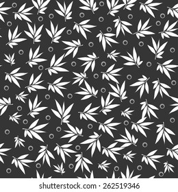 Floral seamless pattern monochrome for background, fabric print - vector illustration