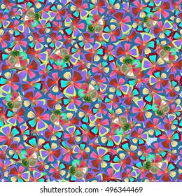 Floral seamless pattern with multicolor bright summer flowers. Endless multicolored vector texture for romantic design, decoration, posters, advertisement, for textile print and fabric.