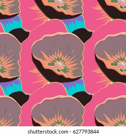 Floral seamless pattern with multicolor bright summer flowers. Endless multicolored vector texture for romantic design, decoration, posters, advertisement, for textile print and fabric.