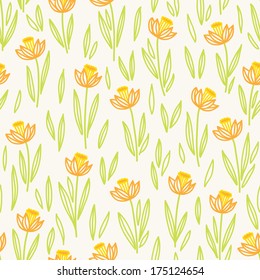 Floral seamless pattern with narcissus. Perfect for wallpapers, pattern fills, web page backgrounds, surface textures, textile. 