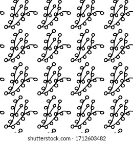 Blumennahtlose Muster im natürlichen Stil mit süßen einfachen Ästen, Blätter für Textilien, Stoff, Tapeten, Wickelpapier. Vektorillustration. Handziehen