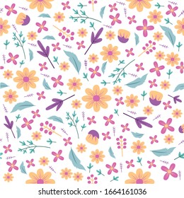 Floral seamless pattern, nature leaf background vector