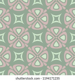 Floral seamless pattern. Olive green background with pale pink flower elements for wallpapers, textile and fabrics