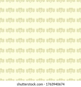 Floral seamless pattern. Olive green background. Vector illustration