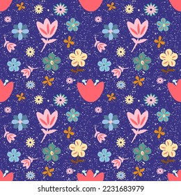Patrón sin soldadura floral sobre el fondo
