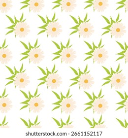 Floral Seamless Pattern on Black Background