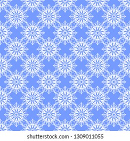 Floral seamless pattern on the blue background