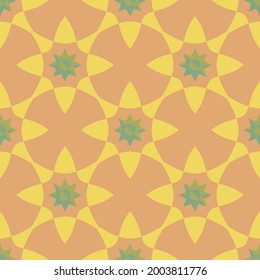 Patrón floral sin fisuras sobre fondo naranja sucio. Diseño textil.