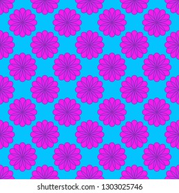 Floral seamless pattern on the light blue background