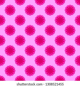 Floral seamless pattern on the light pink background