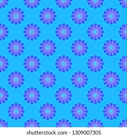 Floral seamless pattern on the light blue background