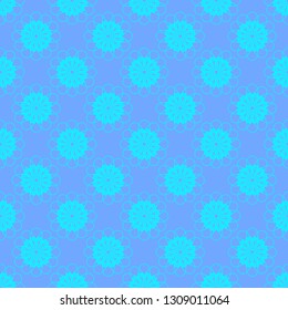 Floral seamless pattern on the light blue background